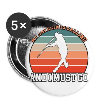 My spear calls javelin throwers - Buttons large 2.2''/56 mm (5-pack) - white - Front