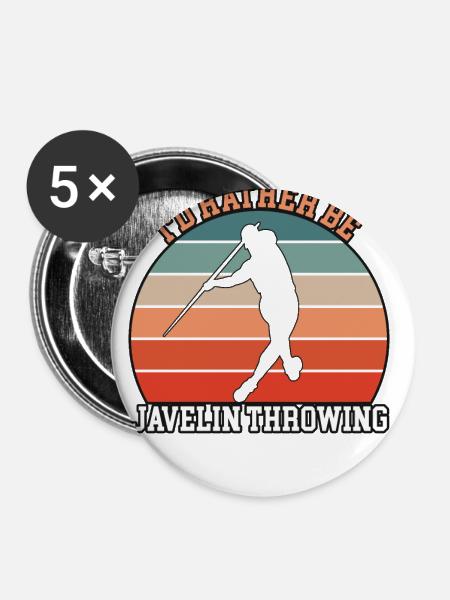 Rather Be Javelin Throwing - Buttons groß 56 mm (5er Pack) - Weiß
