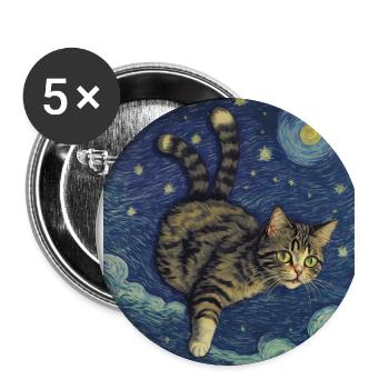 Surrealer Impressionismus Katzenimpressionismus Katzen Pa - Buttons groß 56 mm (5er Pack) - Weiß - Vorne