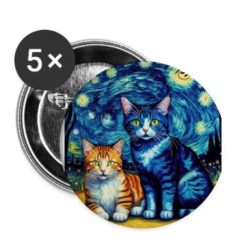 Impressionistic Cat Impressionism Cats Painting C - Buttons large 2.2''/56 mm (5-pack) - white - Front