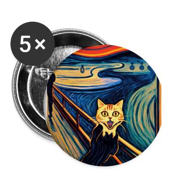 Impressionistic Cat Screaming Impressionism Cats - Buttons large 2.2''/56 mm (5-pack) - white - Front