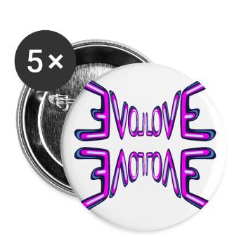 Love inscription mirrored - Buttons large 2.2''/56 mm (5-pack) - white - Front
