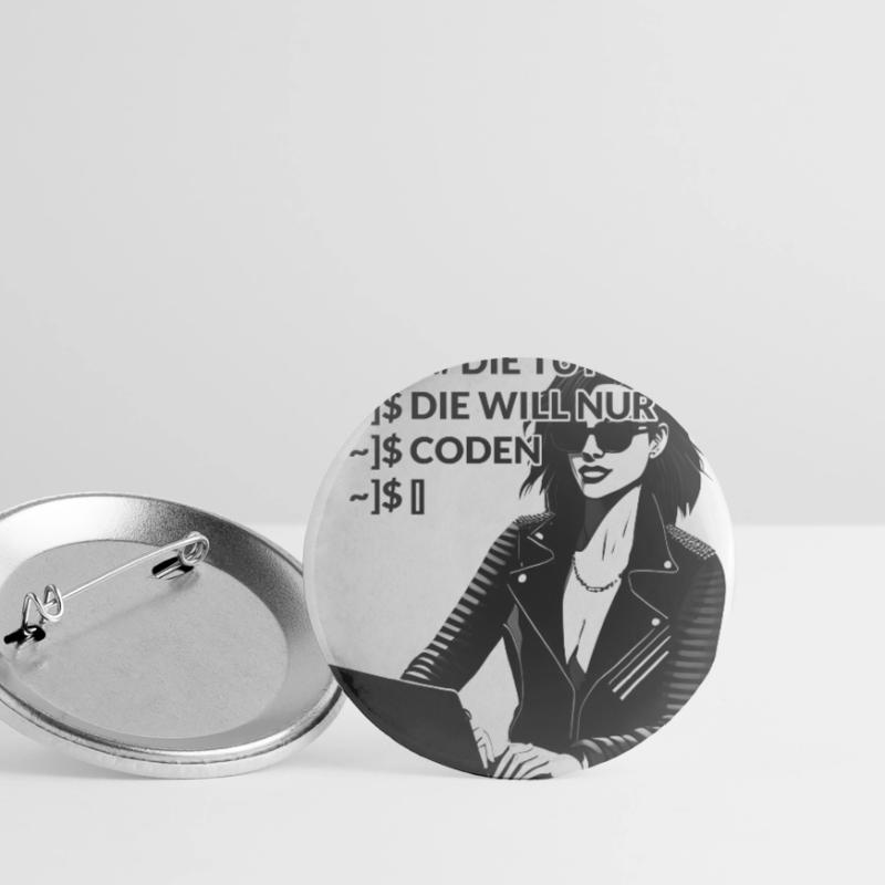 Coden Programmieren Programmiererin Buttons groß 56 mm (5er Pack)