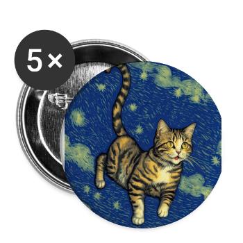 Surreale impressionistische Katze Impressionismus Katzen Ar - Buttons groß 56 mm (5er Pack) - Weiß - Vorne