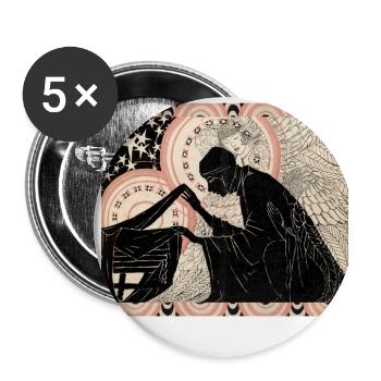 Mystery, vintage illustration, art nouveau boho - Buttons large 2.2''/56 mm (5-pack) - white - Front