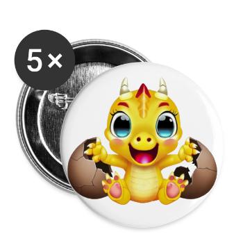Bebe Dragon Mignon - Lot de 5 grands badges (56 mm) - blanc - Devant