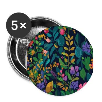 Flower Pattern Flower Meadow Summer Nature Flower - Buttons large 2.2''/56 mm (5-pack) - white - Front