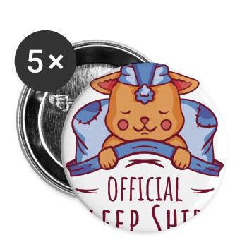 Chemise de sommeil officielle pour chat pour les fans de chats - Lot de 5 grands badges (56 mm) - blanc - Devant