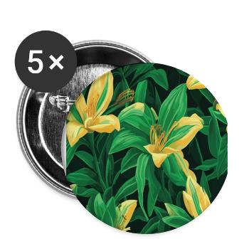 Lily Lily Pattern Flowers Plant Nature - Buttons large 2.2''/56 mm (5-pack) - white - Front