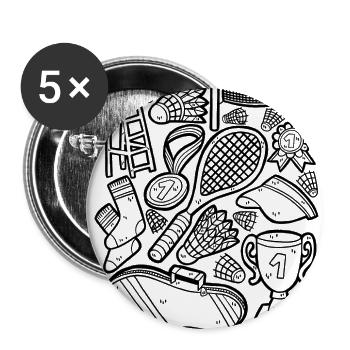 Badminton / Federball - Buttons large 2.2''/56 mm (5-pack) - white - Front
