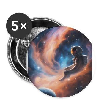 Astronaut floats in space - Buttons large 2.2''/56 mm (5-pack) - white - Front