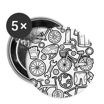 Bicycle - Buttons large 2.2''/56 mm (5-pack) - white - Front