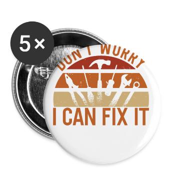 Craftsman I Can Fix It - Buttons large 2.2''/56 mm (5-pack) - white - Front