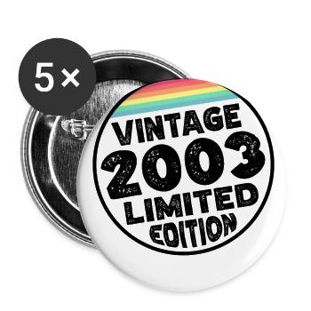 Vintage 2003 Birthday Gift Birthday Party - Buttons large 2.2''/56 mm (5-pack) - white - Front