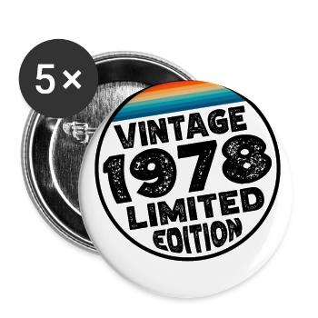 Limited Edition since 1978 Birthday Gift - Buttons large 2.2''/56 mm (5-pack) - white - Front