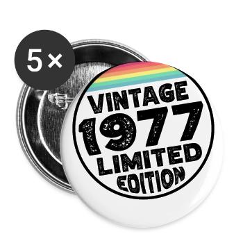 Limited Edition since 1977 Birthday Gift - Buttons large 2.2''/56 mm (5-pack) - white - Front