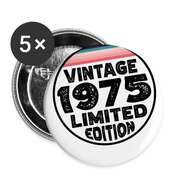 Limited Edition since 1975 Birthday Gift - Buttons large 2.2''/56 mm (5-pack) - white - Front