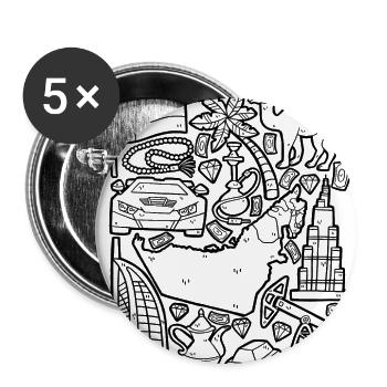 Dubai - Buttons large 2.2''/56 mm (5-pack) - white - Front