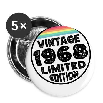 Édition limitée depuis 1968 Cadeau d’anniversaire - Lot de 5 grands badges (56 mm) - blanc - Devant