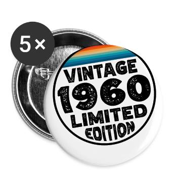 Limited Edition since 1960 Geburtstag Geschenk - Buttons groß 56 mm (5er Pack) - Weiß - Vorne