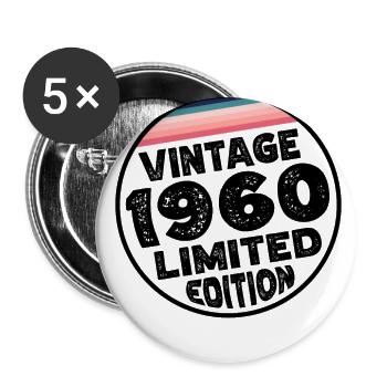 Limited Edition since 1960 Geburtstag Geschenk - Buttons groß 56 mm (5er Pack) - Weiß - Vorne