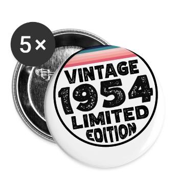 Limited Edition since 1954 Geburtstag Geschenk - Buttons groß 56 mm (5er Pack) - Weiß - Vorne