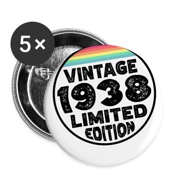 Limited Edition since 1938 Birthday Gift - Buttons large 2.2''/56 mm (5-pack) - white - Front