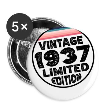 Limited Edition since 1937 Birthday Gift - Buttons large 2.2''/56 mm (5-pack) - white - Front