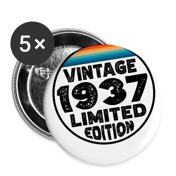 Limited Edition since 1937 Birthday Gift - Buttons large 2.2''/56 mm (5-pack) - white - Front