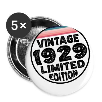 Édition limitée depuis 1929 Cadeau d’anniversaire - Lot de 5 grands badges (56 mm) - blanc - Devant
