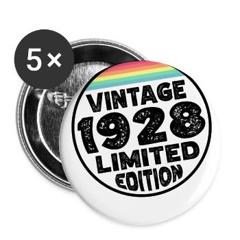 Limited Edition since 1928 Birthday Gift - Buttons large 2.2''/56 mm (5-pack) - white - Front