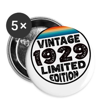 Édition limitée depuis 1929 Cadeau d’anniversaire - Lot de 5 grands badges (56 mm) - blanc - Devant