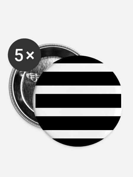 Streifen Querstreifen gestreift Biene Kostüm - Buttons groß 56 mm (5er Pack) - Weiß