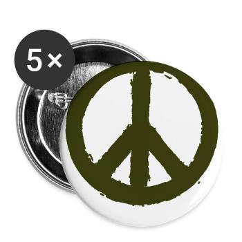PEACE - Peace Symbol - Peace Sign Peace Sign - Buttons large 2.2''/56 mm (5-pack) - white - Front