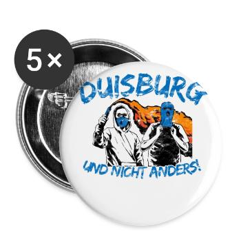 Duisburg und nicht anders UPDATE - Buttons groß 56 mm (5er Pack) - Weiß - Vorne