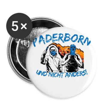 Paderborn und nicht anders UPDATE - Buttons groß 56 mm (5er Pack) - Weiß - Vorne