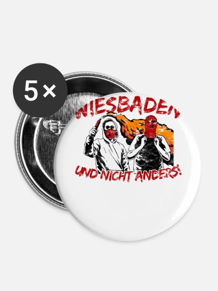 Wiesbaden und nicht anders UPDATE - Buttons groß 56 mm (5er Pack) - Weiß