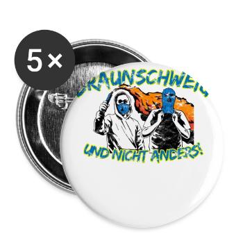 Braunschweig und nicht anders UPDATE - Buttons groß 56 mm (5er Pack) - Weiß - Vorne