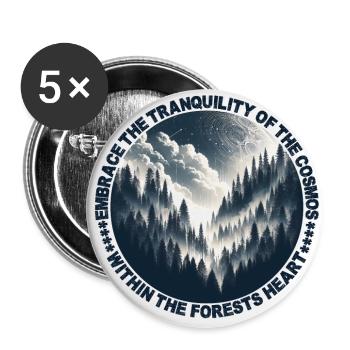Paysage nocturne de la forêt mystique : une symphonie céleste - Lot de 5 grands badges (56 mm) - blanc - Devant