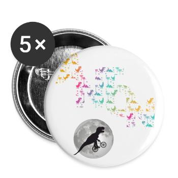 ANTON - Beau prénom de garçon avec dinosaure - Lot de 5 grands badges (56 mm) - blanc - Devant