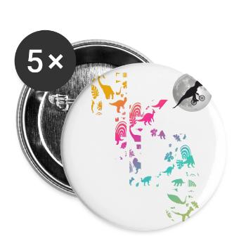 NIKLAS - Beautiful boy name with dinosaur - Buttons large 2.2''/56 mm (5-pack) - white - Front