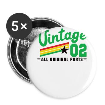2002 Anniversaire Vintage Toutes les pièces d’origine Non III - Lot de 5 grands badges (56 mm) - blanc - Devant