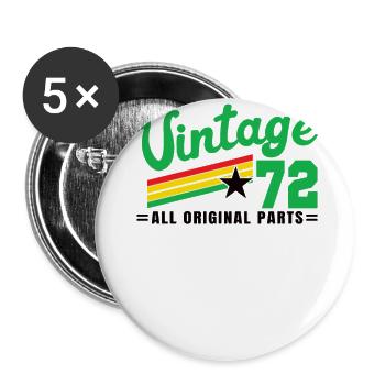 1972 Anniversaire Vintage Toutes les pièces d’origine Non III - Lot de 5 grands badges (56 mm) - blanc - Devant