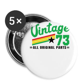 1973 Anniversaire Vintage Toutes les pièces d’origine No III - Lot de 5 grands badges (56 mm) - blanc - Devant