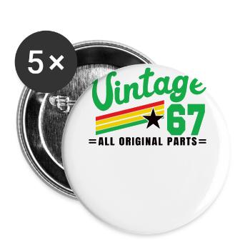 1967 Birthday Vintage All Original Parts No III - Buttons large 2.2''/56 mm (5-pack) - white - Front