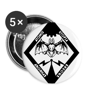 Atomic Utopia - Bat Rhombus - Multiple Colours - Buttons large 2.2''/56 mm (5-pack) - white - Front