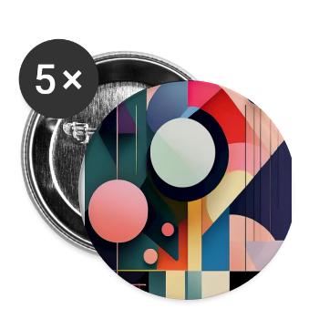 Bold Abstract Geometric Shapes – Modern Art Design - Buttons large 2.2''/56 mm (5-pack) - white - Front
