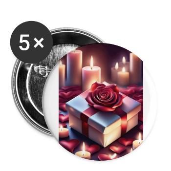 Schönes Geschenk - Buttons groß 56 mm (5er Pack) - Weiß - Vorne