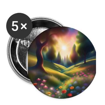 Wunderbares Waldgrafikdesign - Buttons groß 56 mm (5er Pack) - Weiß - Vorne