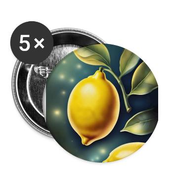 Gesunde Zitrone Zitrone - Buttons groß 56 mm (5er Pack) - Weiß - Vorne